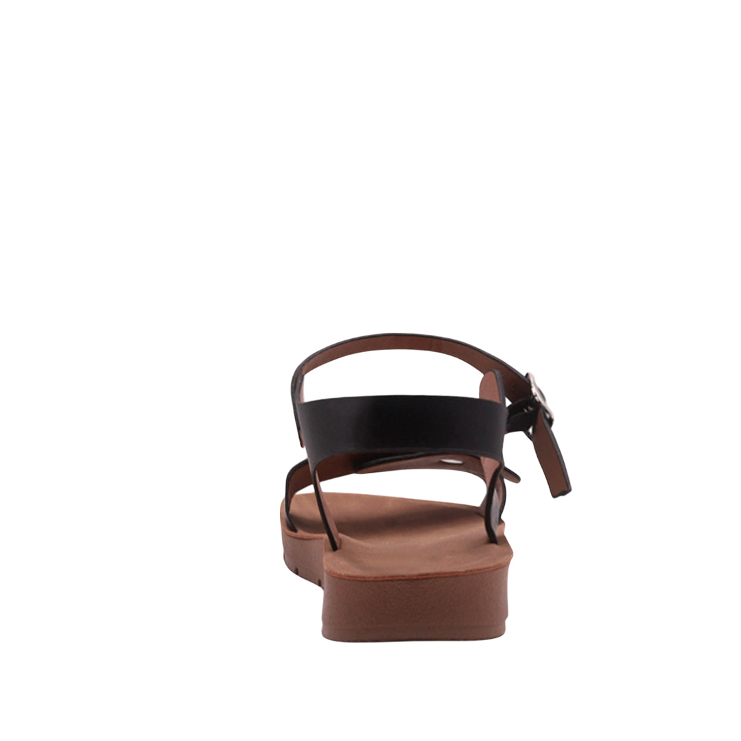 Sandalias flat Sulenmir negro para Mujer