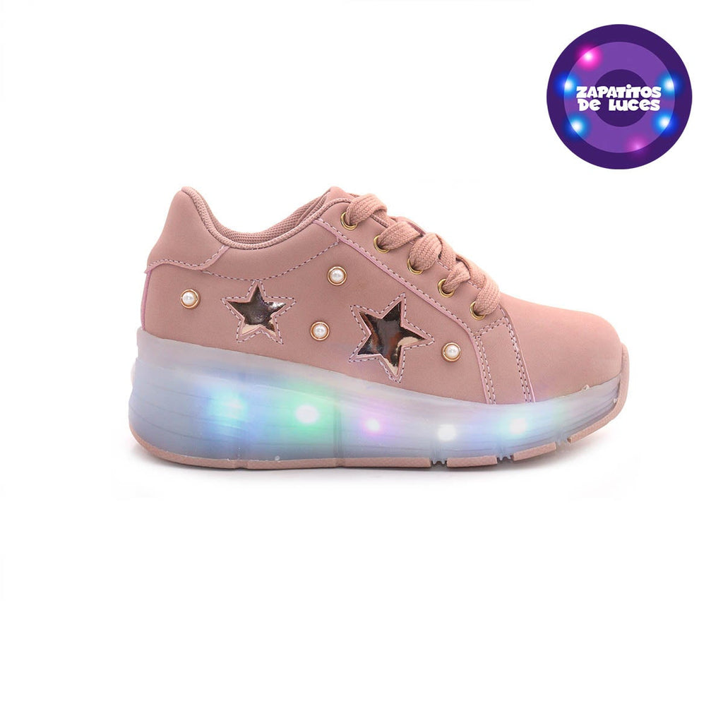 Tenis Sparkleroll con luces rosado para Niñas