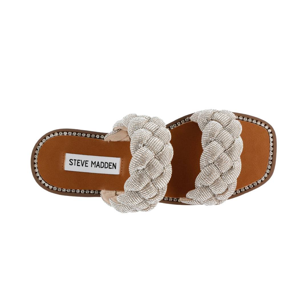 Sandalias flats Newbie color plateado