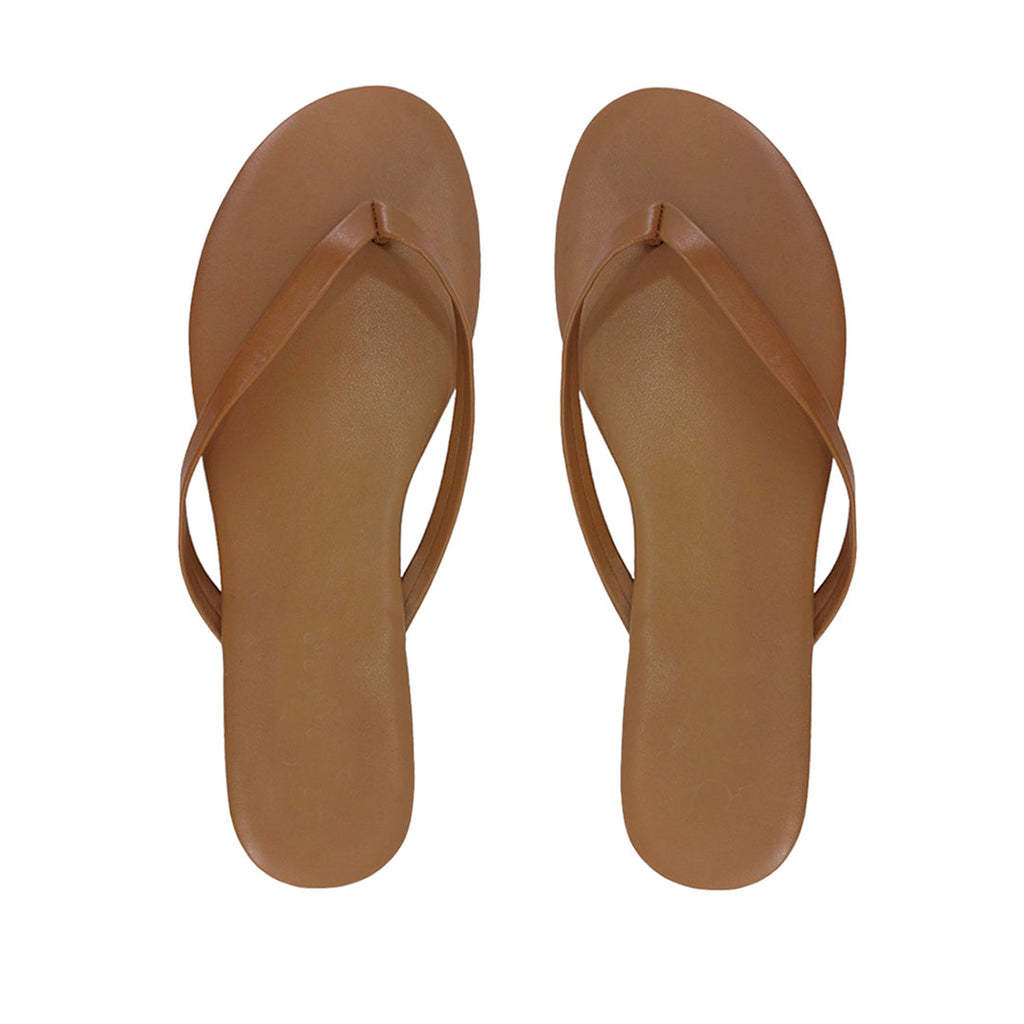 Sandalias flats Karen cognac para Mujer