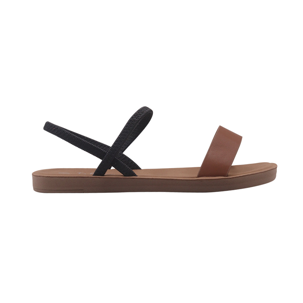 Sandalias Flats Alana Mirabella camel para Mujer