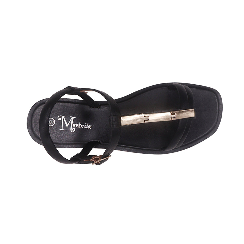 Sandalias Flats Ginger Mirabella negro para Mujer