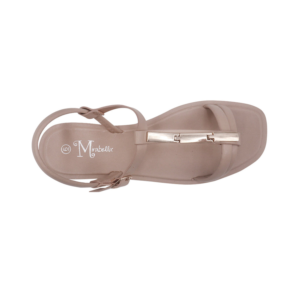 Sandalias Flats Ginger Mirabella beige para Mujer