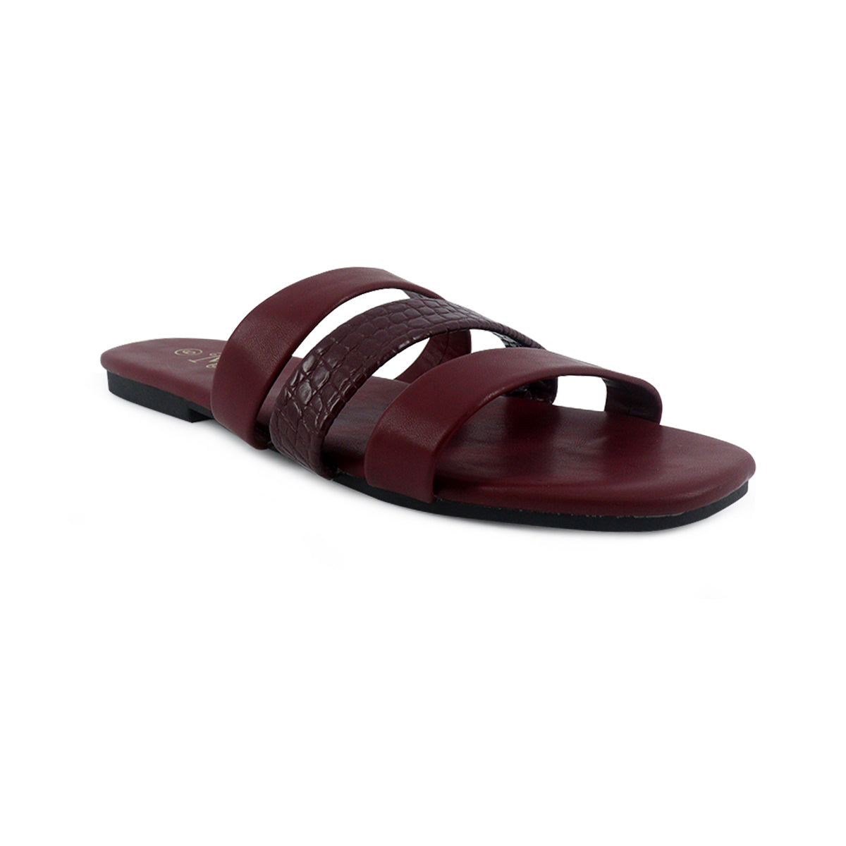 Sandalias flats Mina vino para Mujer