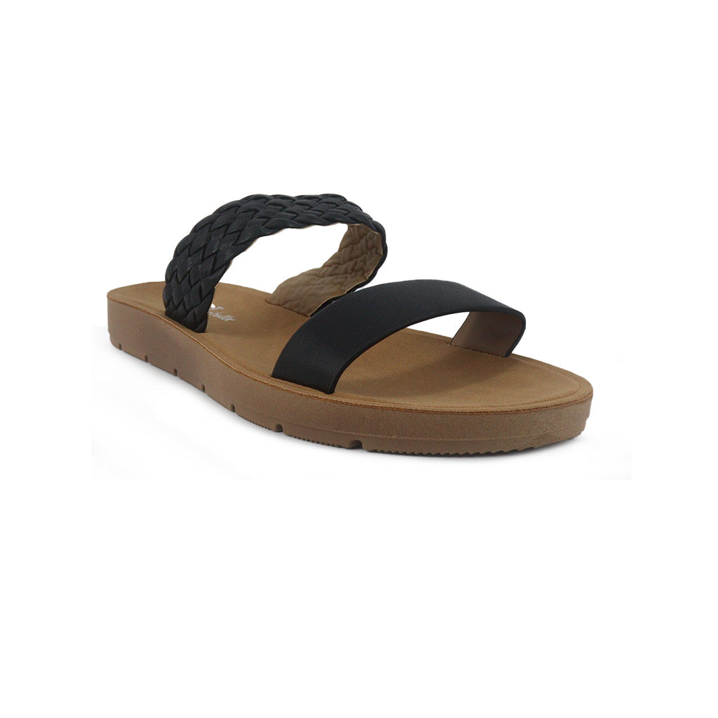 Sandalias flats Lily negro para Mujer