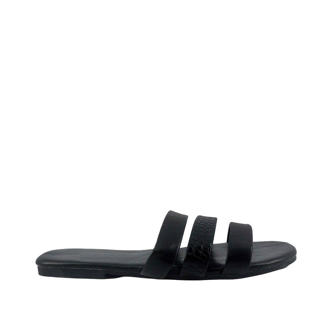 Sandalias flats Mina negro para Mujer