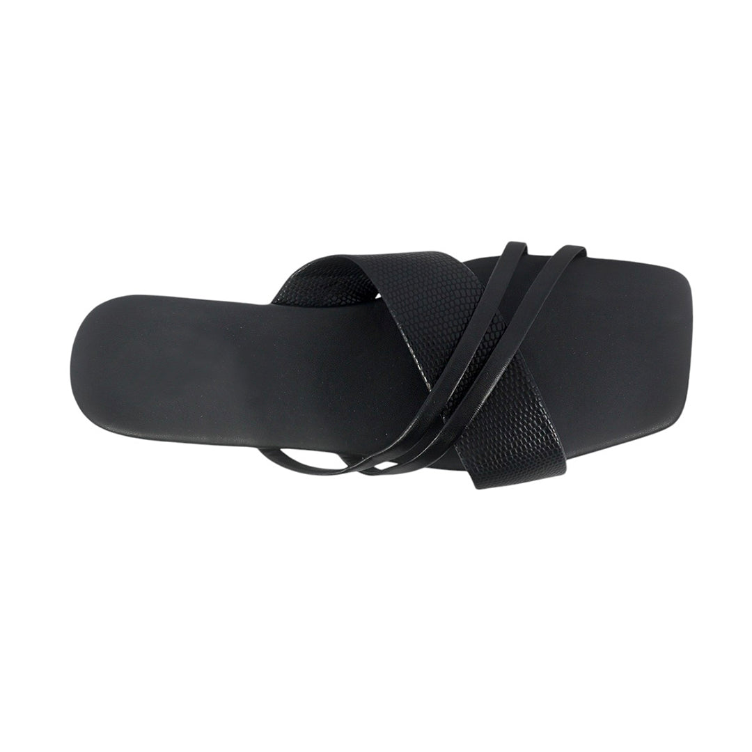Sandalias flats Karina negro para Mujer