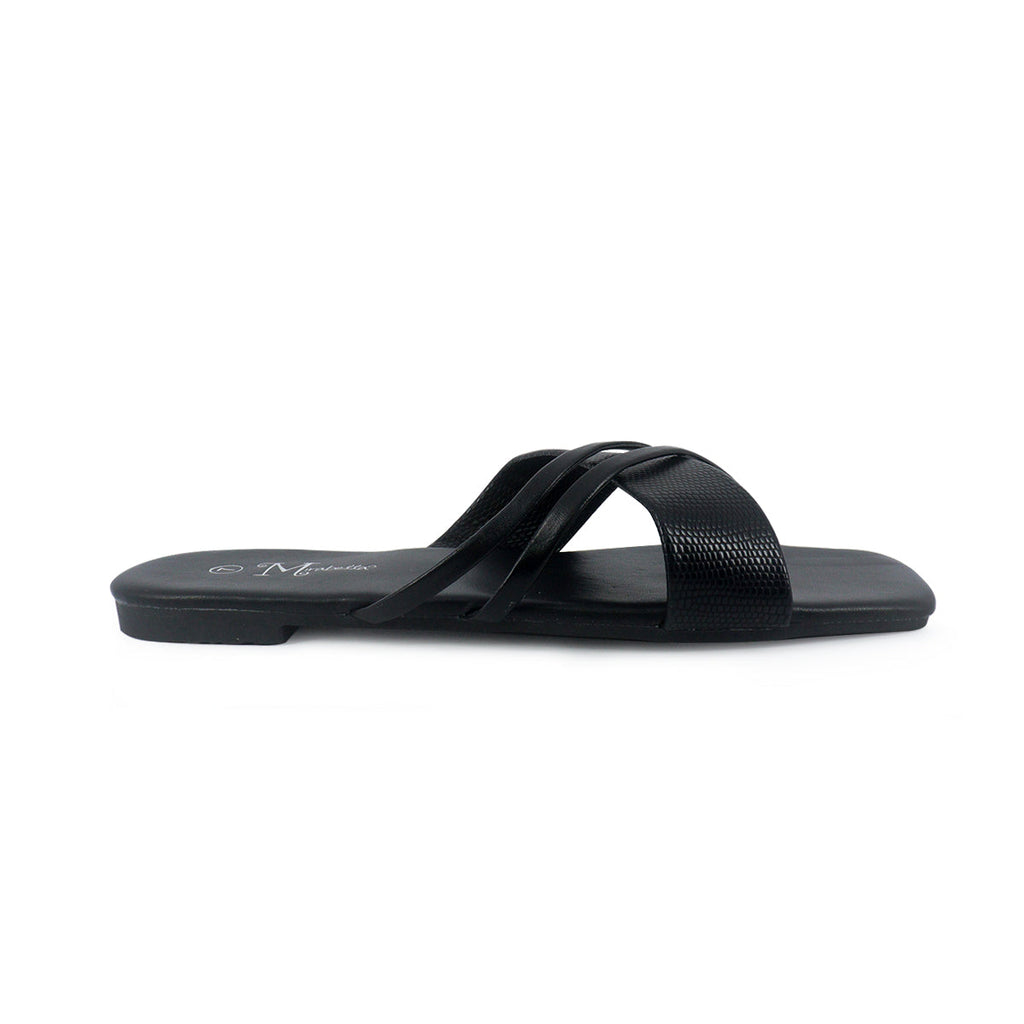Sandalias flats Karina negro para Mujer