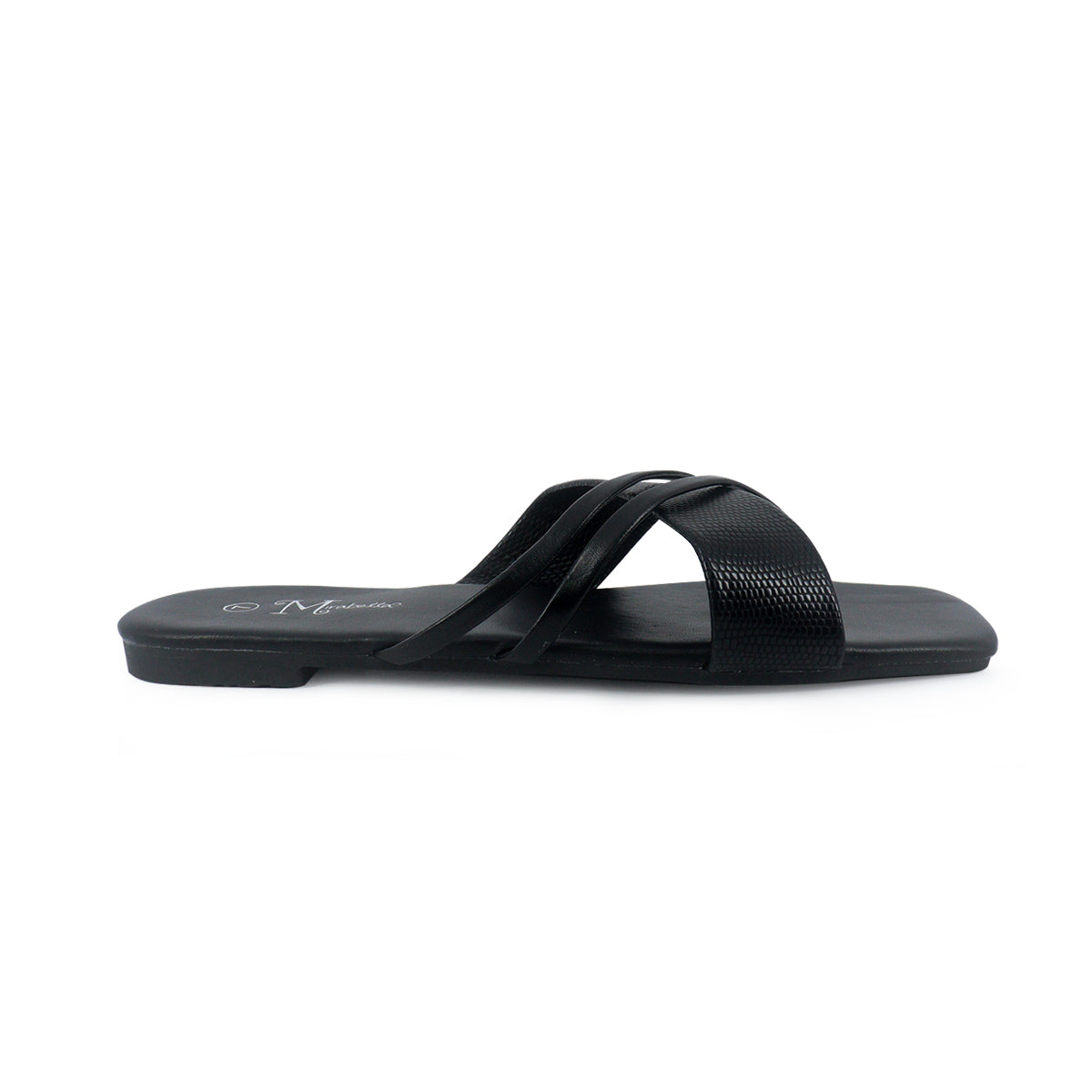 Sandalias flats Karina negro para Mujer
