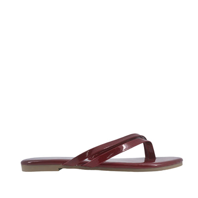 Sandalias flats Karen burgundy para Mujer