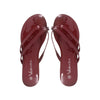 Sandalias flats Karen burgundy para Mujer