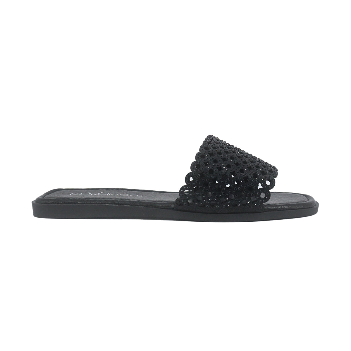 Sandalias flats Lea negro para Mujer