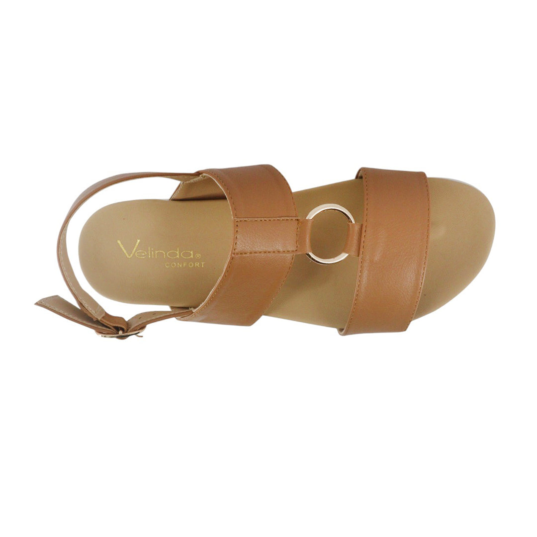 Sandalias flats Luna café para mujer