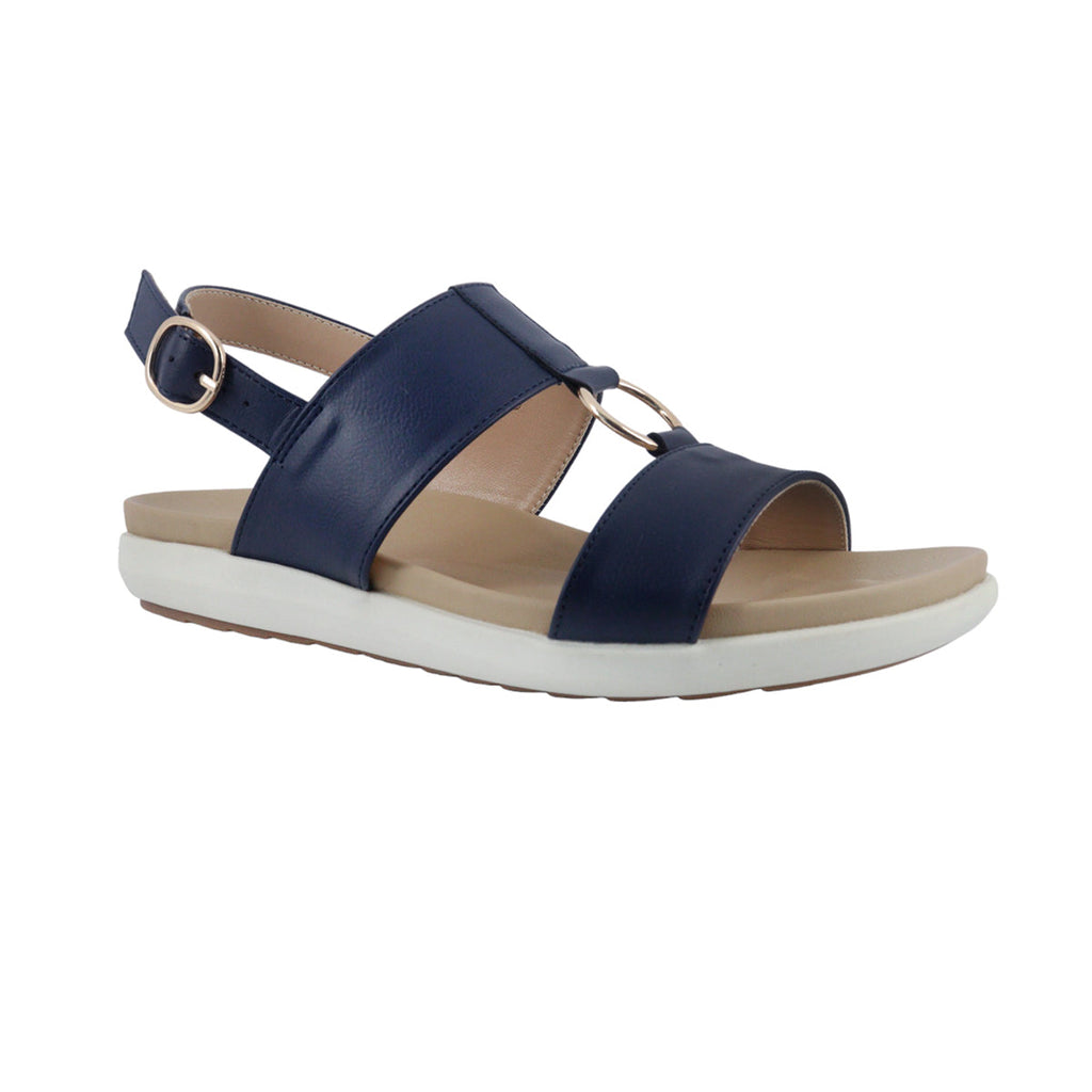 Sandalias flats Luna navy para mujer