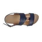 Sandalias flats Luna navy para mujer
