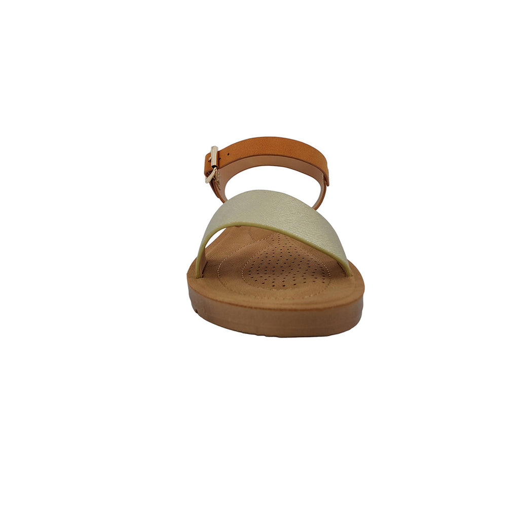 Sandalias flats Sue dorado para mujer