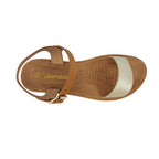 Sandalias flats Sue dorado para mujer