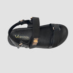 Sandalias flats Madelin negro para mujer