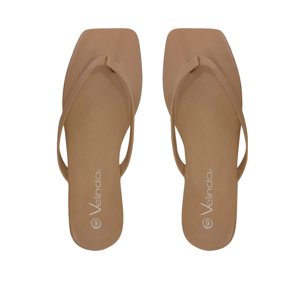 Sandalias flats Karen tan para mujer