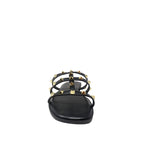 Sandalias flats Valeria negro para mujer