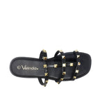 Sandalias flats Valeria negro para mujer