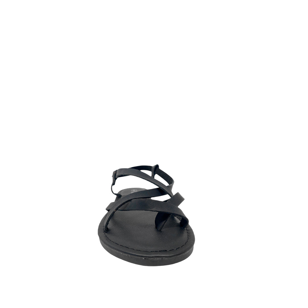 Sandalias flats Romina negro para mujer