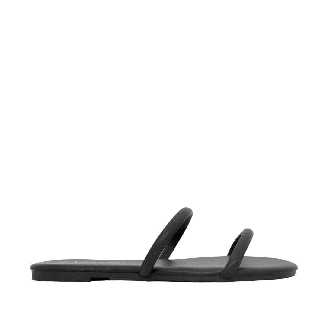 Sandalias flats Kory negro para mujer