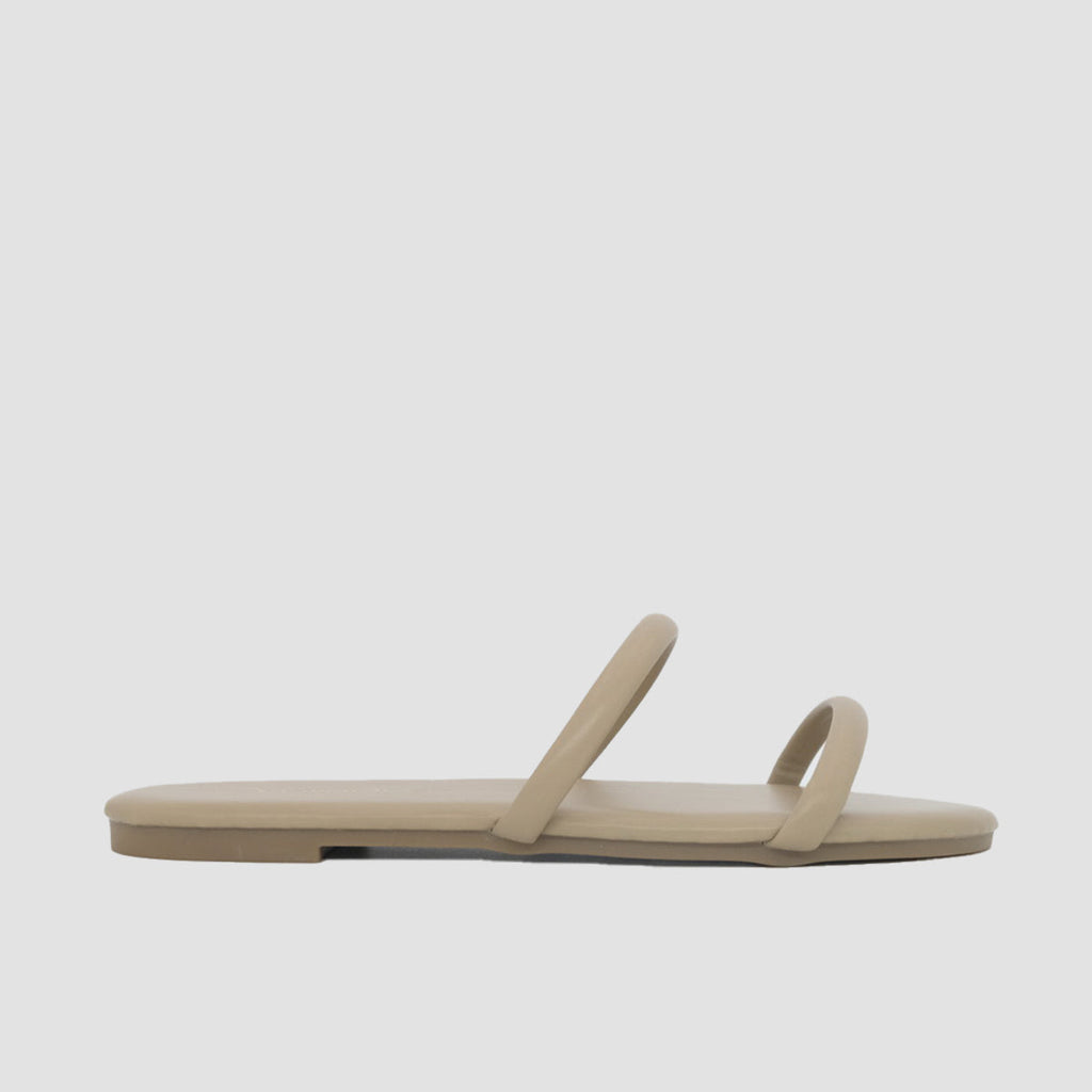 Sandalias flats Kory taupe para mujer