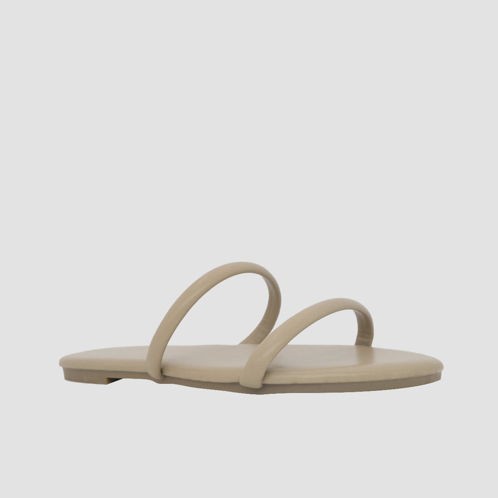 Sandalias flats Kory taupe para mujer
