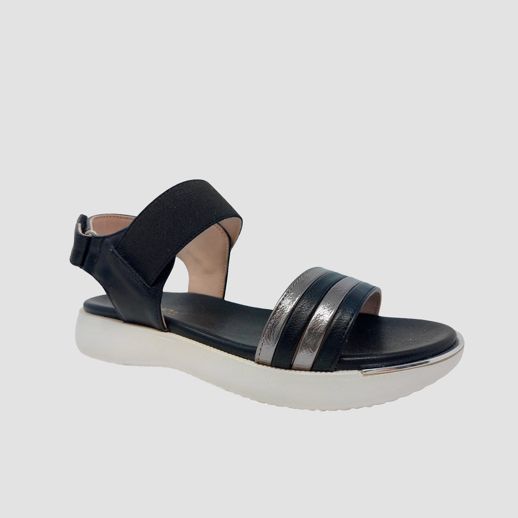 Sandalias flats Lena negro para mujer