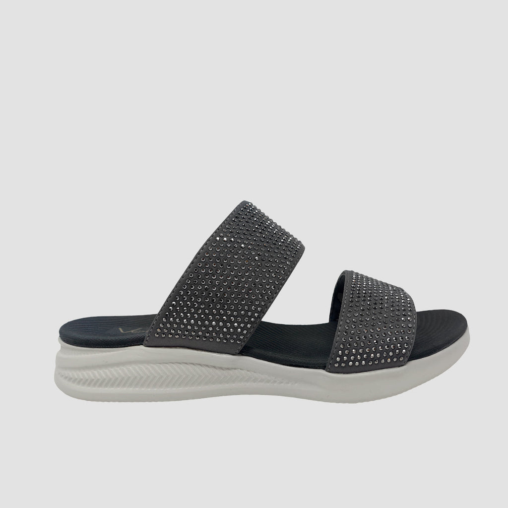 Sandalias flats Mariella gris para mujer