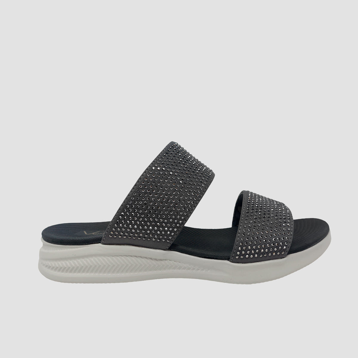 Sandalias flats Mariella gris para mujer