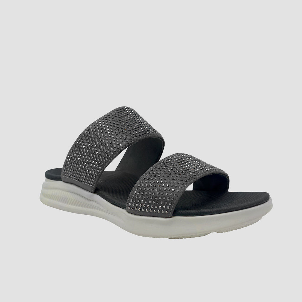 Sandalias flats Mariella gris para mujer