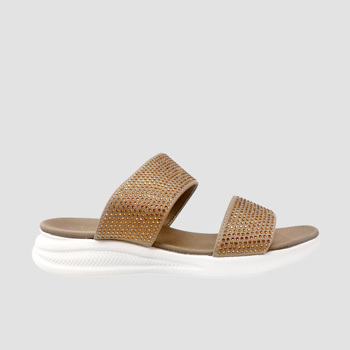 Sandalias flats Mariella taupe para mujer