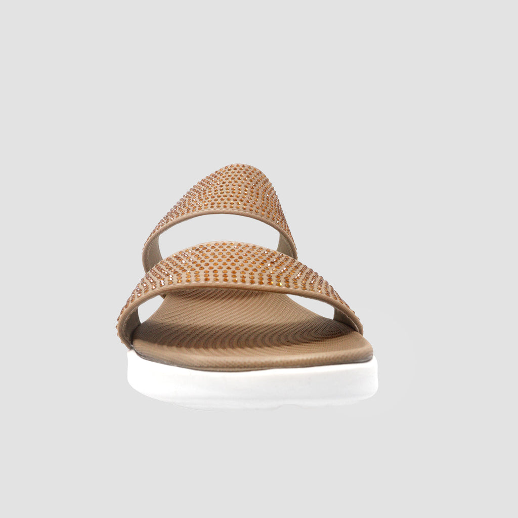 Sandalias flats Mariella taupe para mujer