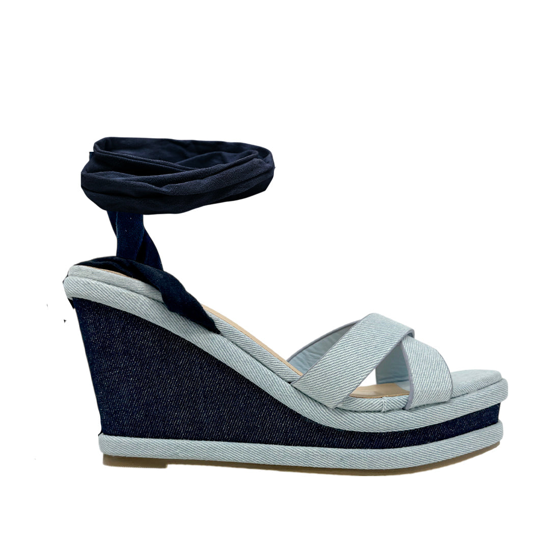 Sandalias de cuña Roach  color azul