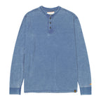 Camisa Burnout Henley para hombre color azul