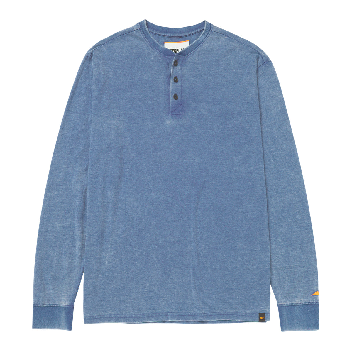 Camisa Burnout Henley para hombre color azul