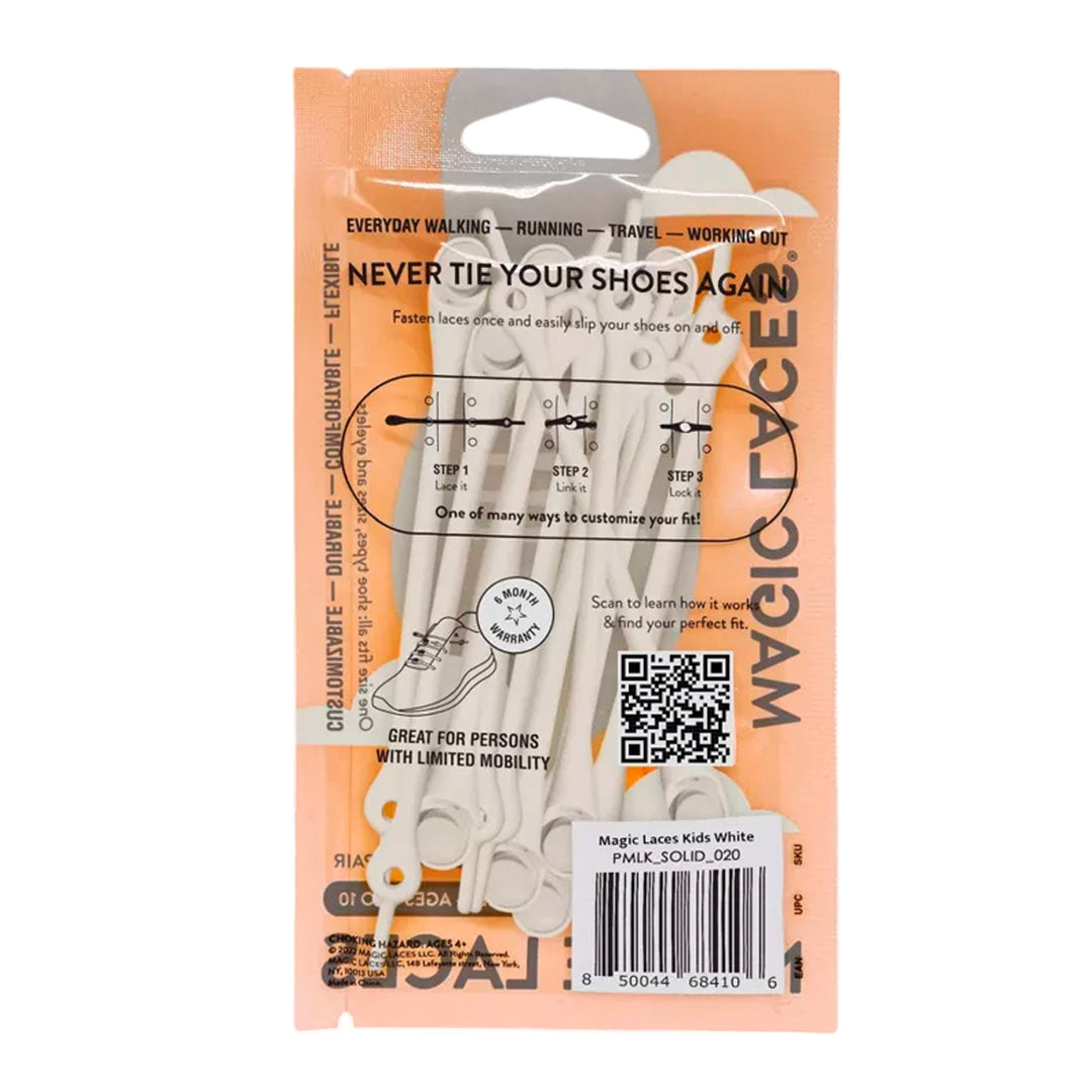 Cintas No Tie Elasticlaces Kids color blanco