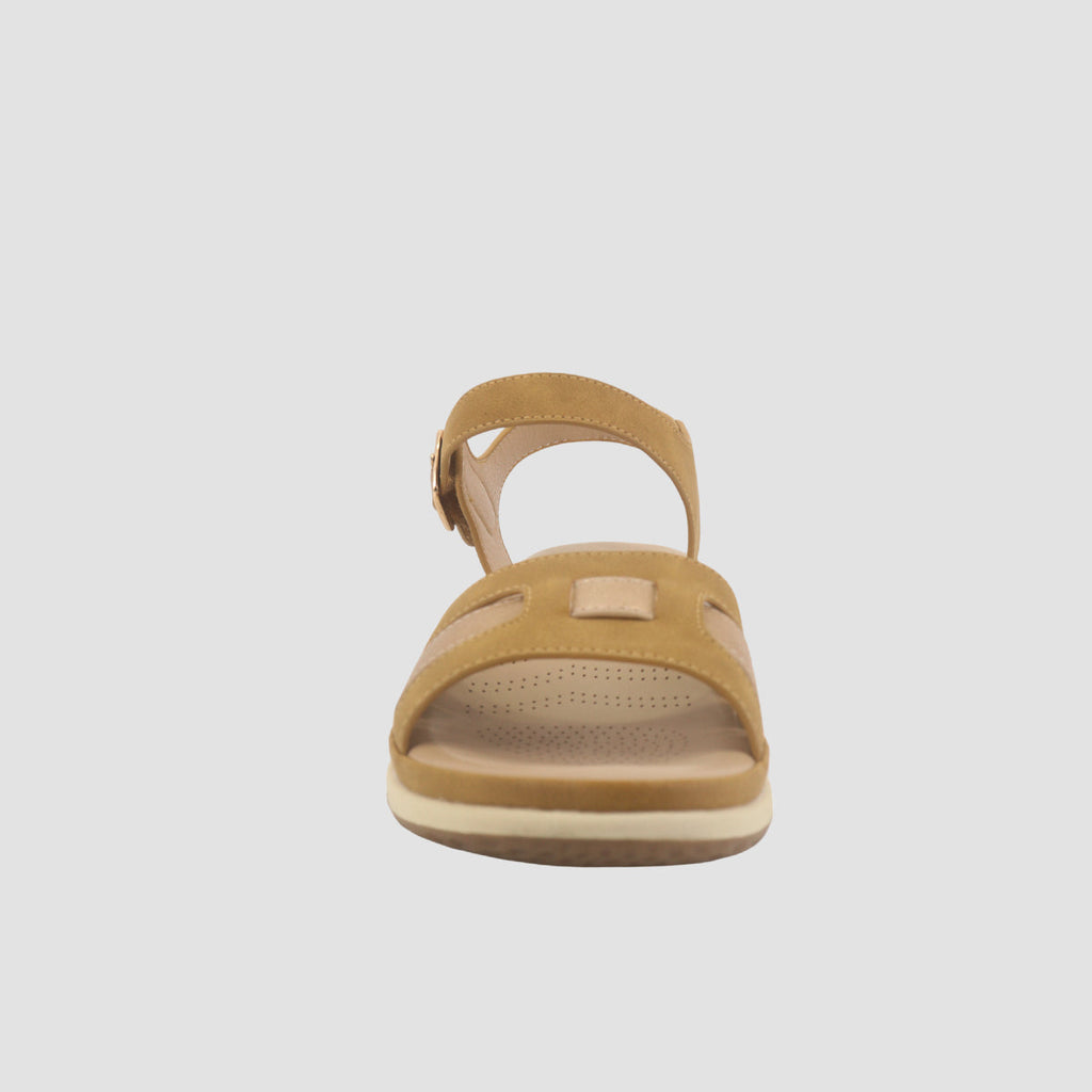 Sandalias flats Martha tan