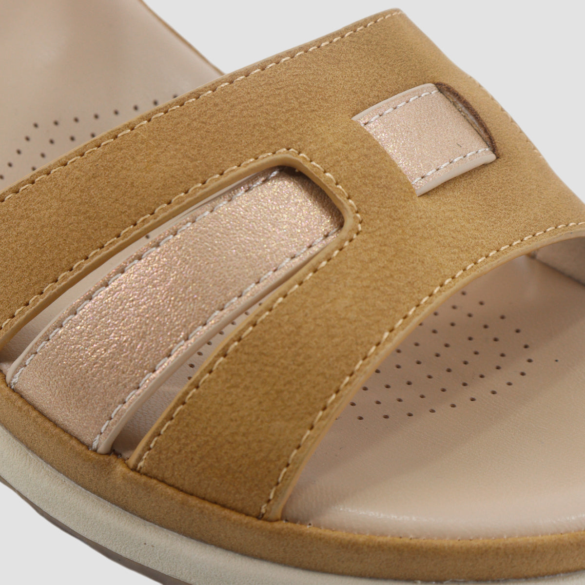 Sandalias flats Martha tan