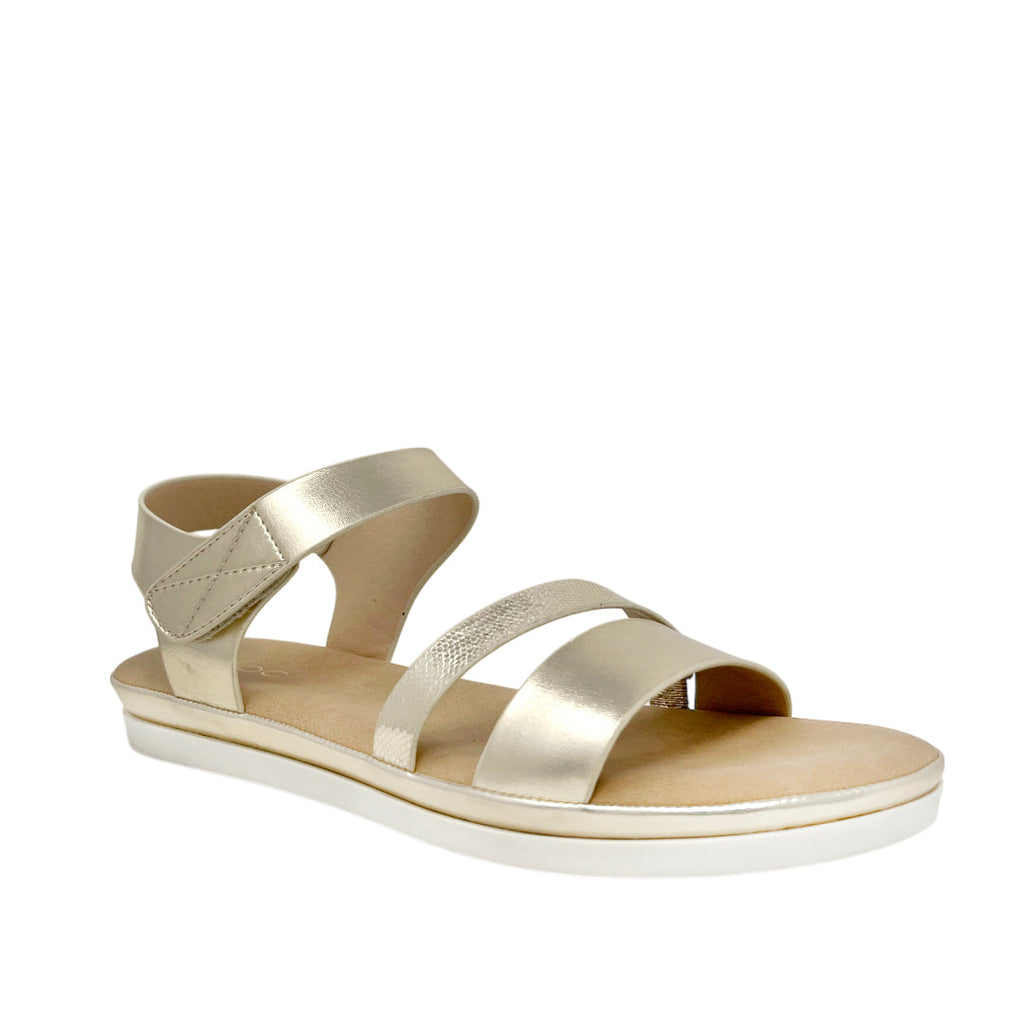 Sandalias flats Ilia para mujer color dorado