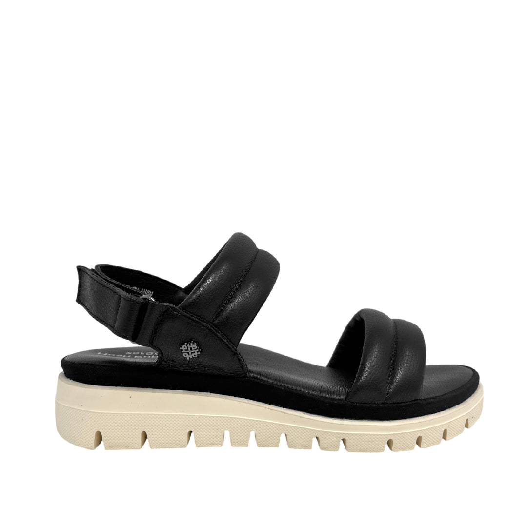 Sandalias flats Usha para mujer color negro