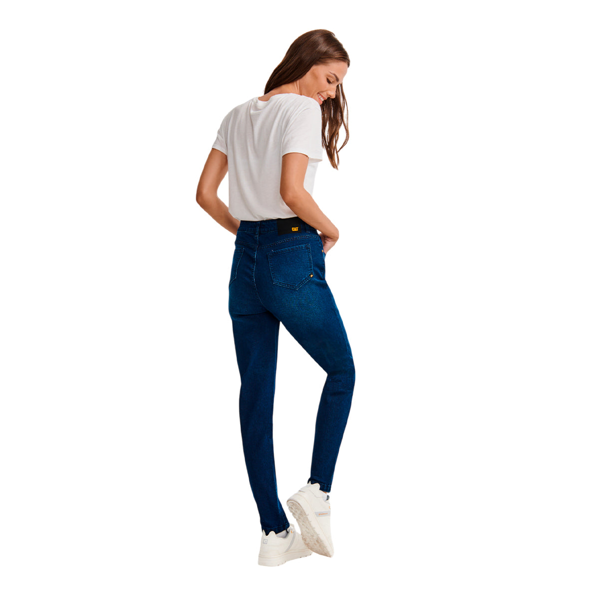 Jeans Triblend Mid-Rise Skinny para mujer color azul