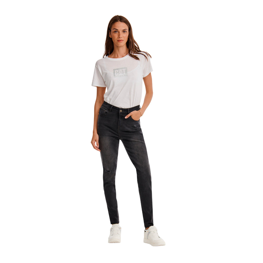 Jeans Triblend Mid-Rise Skinny para mujer color negro