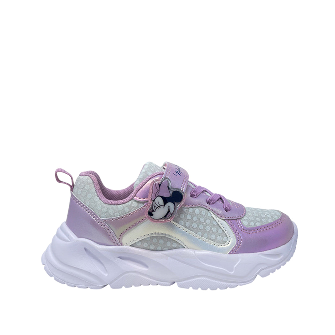 Tennis Minnie para niña color morado y blanco