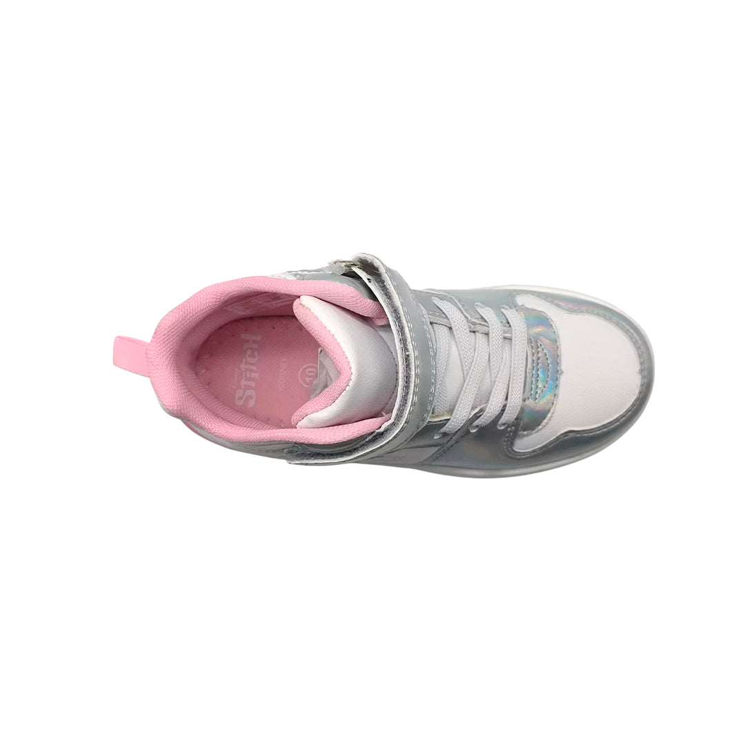 Sneakers tipo botín Stitch para niña color blanco