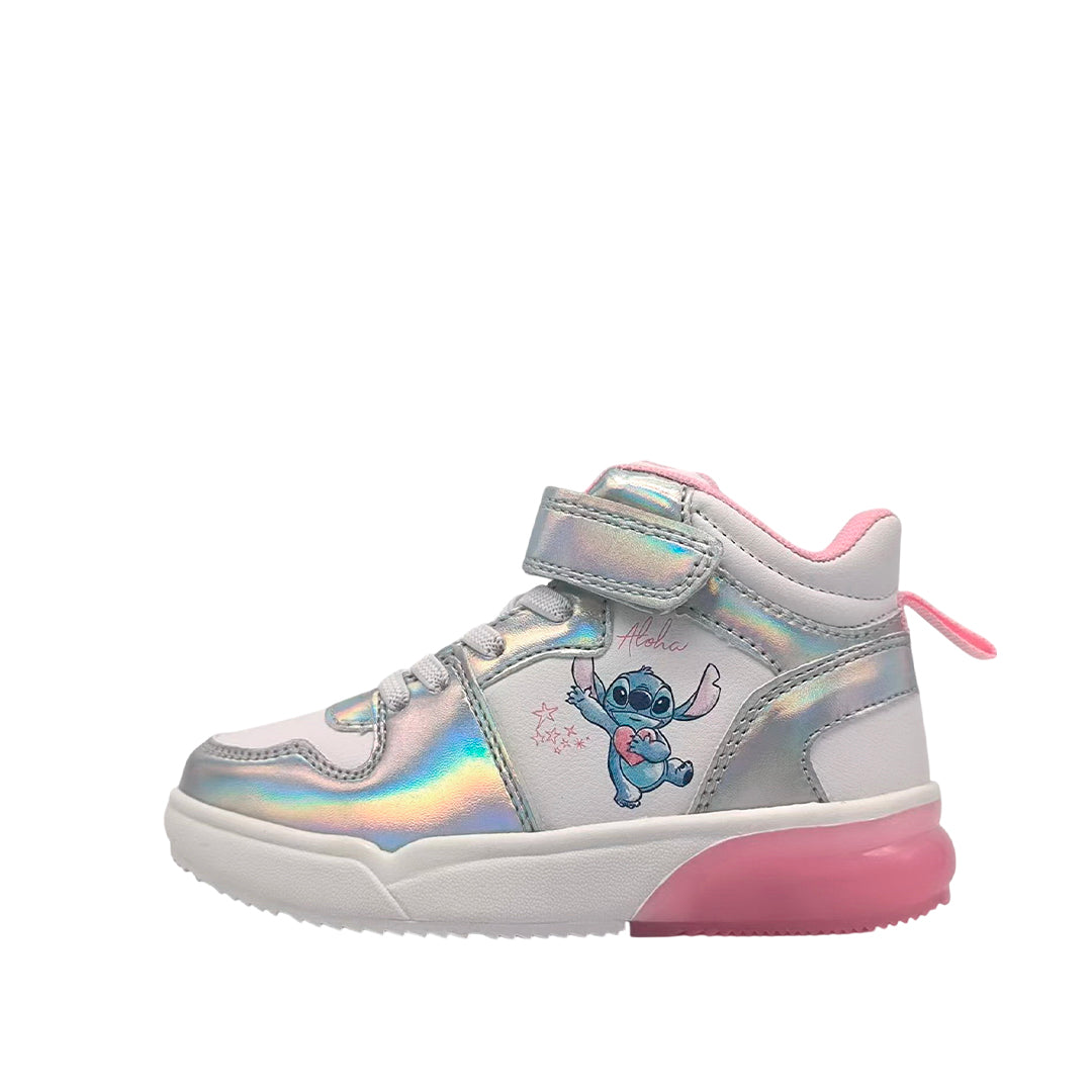 Sneakers tipo botín Stitch para niña color blanco