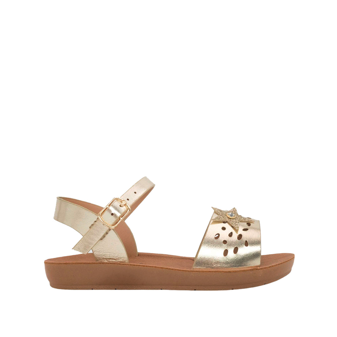 Sandalias flats Star dorado