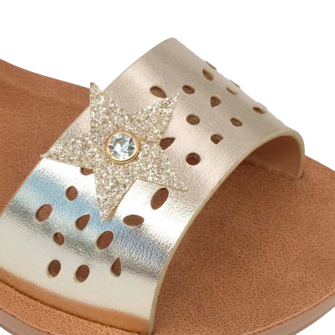 Sandalias flats Star dorado